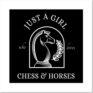 Just A Girl Who Loves Chess & Horses Posters and Art